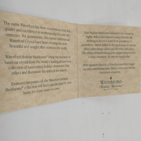 Waterford Holiday Heirlooms Irish Harvest Ball Ornament Made in Romania W/Box - Picture 7 of 13